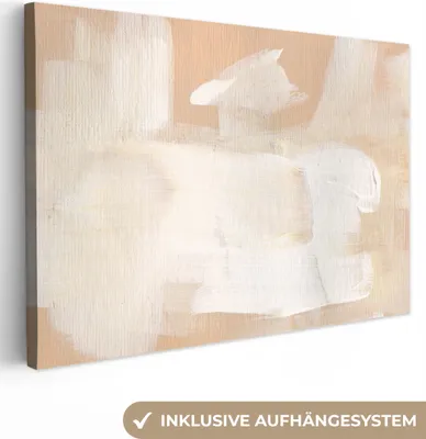 Obrázok produktu pre MuchoWow® - Plátno - Umenie - Biele - Béžové - Moderné, Fototapeta, Nástenná dekorácia obrazy obývacia izba, 60x40cm