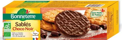 CIASTKA OBLANE CZEKOLADĄ GORZKĄ BIO 120 g - BONNETERRE