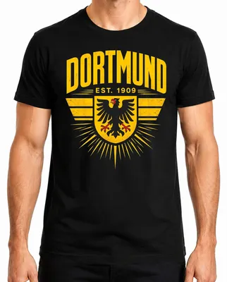 Produktbild von Dortmund Est 1909 Adler Wappen Ruhrpott Statement Sarkasmus Kult Herren T-Shirt, Schwarz, 3XL