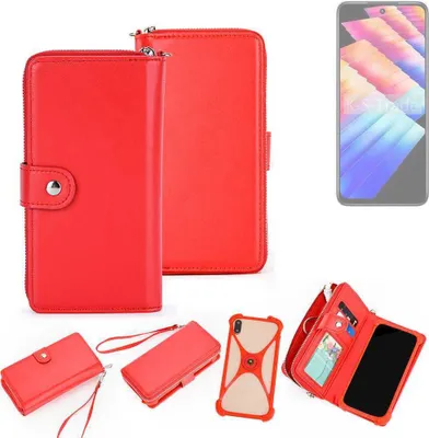 Produktbild von K-S-Trade 2in1 Schutzhülle Portemonnee Handyhülle mit Bumper kompatibel mit Infinix Note 30 Play Hülle Case Etui Geldbörse Smartphone rot (1x)