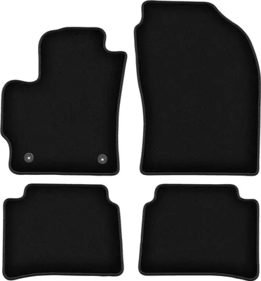 Produktbild von Wielganizator Velours-Autoteppiche – passend für Toyota Corolla E21 (Schrägheck, Bj. 2019-) –  schwarz, passgenau, mit Befestigungen set 4 Stk.