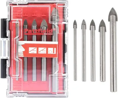 Produktbild von Glas-/ Fliesenbohrer Set Pattfield 5 tlg., Rundschaft