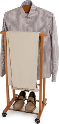 Produktbild von Kleiderständer Atri 102, 37x105 cm, mit Gummirädern, inkl. Kleiderbügel und Hosenständer