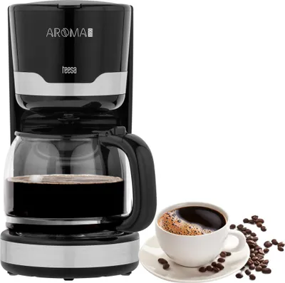 Zdjęcie produktu dla Ekspres do kawy z filtrem Teesa Aroma 100, 1,5 l, 1000 W, szklany dzbanek, czarny