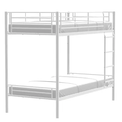 Produktbild von Teilbare Etagenbetten aus Metall – Weiß – Boxspringbetten inklusive – 2 x 90 x 190 cm – ABBY