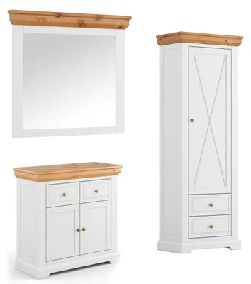 Produktbild von Garderoben-Set Marone Elite Garderobe Massivholz geölt Ausführung wählbar