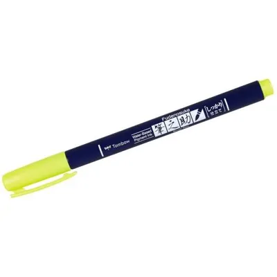 Obrázek produktu pro Tombow Fudenosuke, Žlutá, Modrá, Žlutá, Kulatý, Inkoust na vodní bázi, Štětičkový hrot, 1 kusů