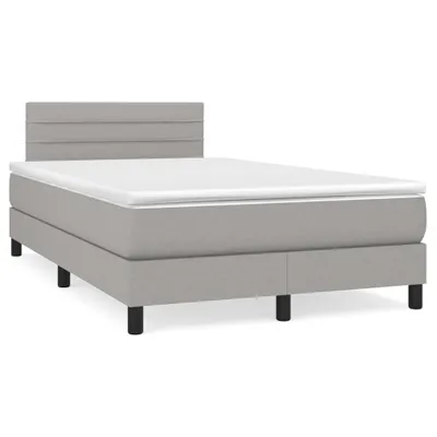 Produktbild von vidaXL Boxspringbett mit Matratze Hellgrau 120x200 cm Stoff