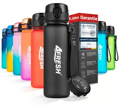 Obrázok produktu pre Fľaša na pitie 4FRESH Colourful Frosted – čierna, 500 ml