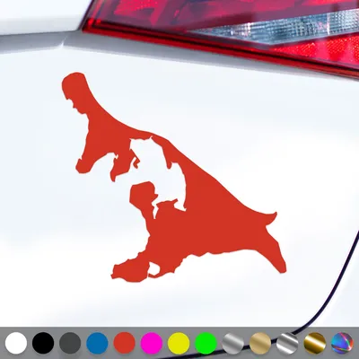 Produktbild von PantherPixel Usedom Aufkleber Insel Umriss Kontur Nordsee Sticker Auto Geschenkidee Farbe Rot