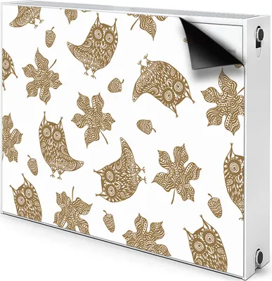 Produktbild von Magnet Verkleidung Abdeckung Heizkörperabdeckung Heizkörperabdeckung 100x60 cm  - Blätter und Eule