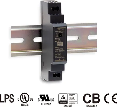 Obrázek produktu pro HDR-15-12 - zdroj na DIN, 12VDC, 1,25A , 12W