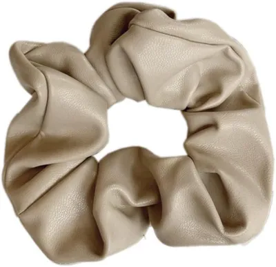 Produktbild von 1 Stück Leder-Haargummi für Damen, elastisches Haarband, einfarbiger Haarschmuck für Pferdeschwänze von Frauen und Mädchen, Aprikose