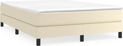 Obrázek produktu pro vidaXL Box spring bed frame cream 140x200 cm Imitace kůže