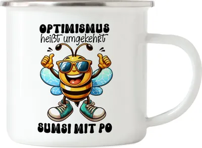 Produktbild von Optimismus Lustige Biene Emaille Tasse Sumsi mit Po Work Life Balance Büro