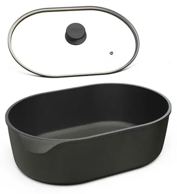 Produktbild von Hoffmann Gänsebräter oval 40x27 cm Aluguss Antihaft Induktion mit Deckel