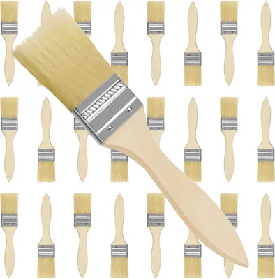 Produktbild von Kurtzy Pinselset 24-er Pack – 38,1mm Pinselkopf, Malerpinsel Größe 17,5cm - Pinsel Set für Farben, Lack, Beizen, Klebstoffe - Flachpinsel,