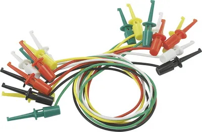 Obrázek produktu pro Voltcraft Messleitungs-Set [ Abgreifklemmen - Abgreifklemmen] 0.28 m Schwarz, Rot, Grün, Gelb, Weiß