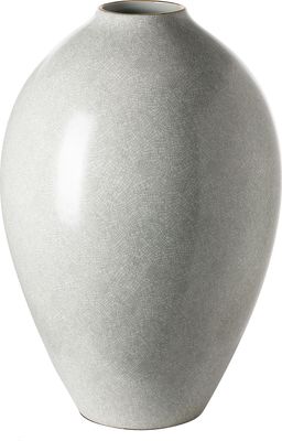 AGNETA Bodenvase - H.40cm x D.27cm - Porzellan - hellgrau/weiß