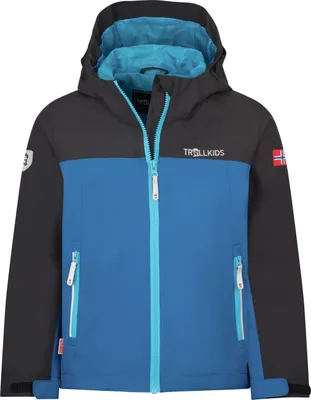 Produktbild von Trollkids Kinder Telemark Regenjacke alpine blue/black/pool blue 104