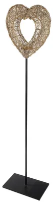 Produktbild von GILDE Teelichtleuchter Golden Heart aus Eisen - matt goldfarben - Höhe 121cm x B