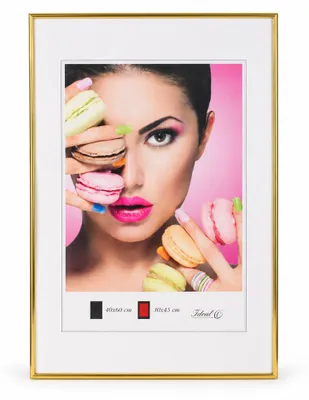 Produktbild von 2er 3er 5er Pack Photo Style Set Bilderrahmen Wanddeko Collage Poster Kunststoff Rahmen - Farbe: Gold | Format: 40x60 | Pack: 2