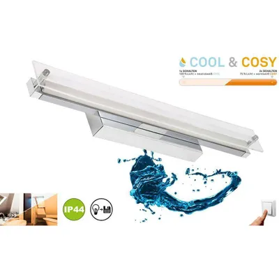 Produktbild von Briloner LED Spiegelleuchte Chrom IP44 45cm 5W 500lm CCT Cool & Cosy Neutralweiß 100% Warmweiß 75%