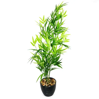 Obrázek produktu pro Umělá rostlina zelený bambus v květináči výška rostliny 80 cm