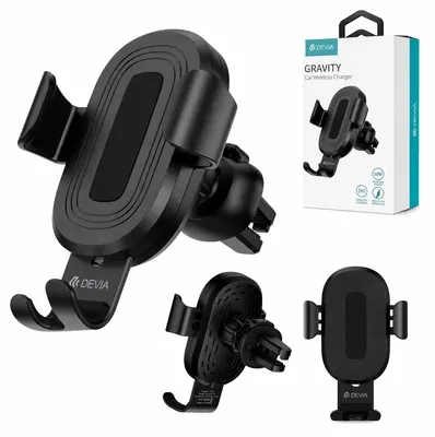 Obrázok produktu pre Devia Gravity Sensor Car Air Vent, mobilný telefón/smartfón, aktívny držiak, do auta, čierny