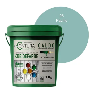 Produktbild von Contura BeGreen 1Kg. Kreidefarbe Shabby Chic Möbellack - 26 Pacific