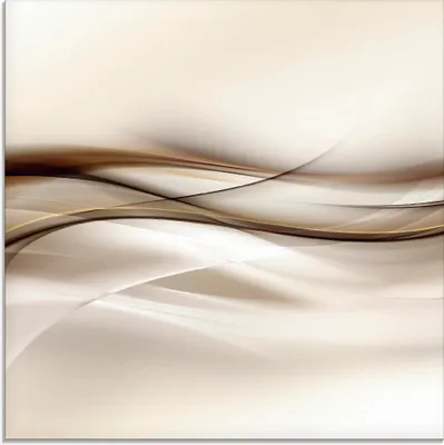 Produktbild von ARTland Glasbild Braune abstrakte Welle Größe: 40x40 cm