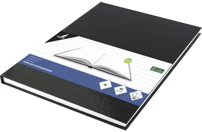 Image de kangaro  K-5520 kangaro Notizbuch, DIN A4, 80 Blatt, liniert, schwarz