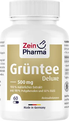 Produktbild von ZeinPharma Grüntee Deluxe 500 mg Kapseln, 60 St. Kapseln