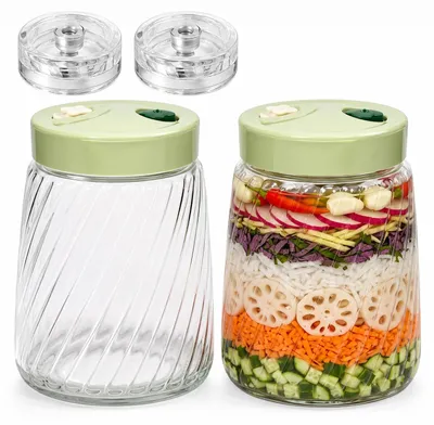 Gärglas 1,4 l, 2 Stück Kimchi-Behälter mit Deckel