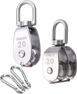 Produktbild von Zweiteilige Seilrolle, Rolle aus Edelstahl 304, Tragf?higkeit 75 kg fš¹r Hebeseile, Schiff