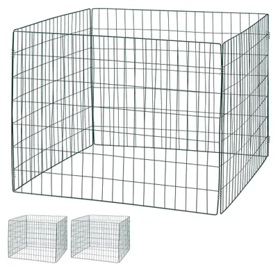 Image de Composteur métal - 3 pièces - 560 litres par pièce - Vert foncé - Pour jardin