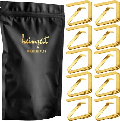 Produktbild von heimzeit Tischdeckenklammern Edelstahl Gold - 10 Stück