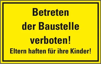 Produktbild von Dreifke® Schild I Hinweisschild Betreten der Baustelle verboten! Eltern..., K...