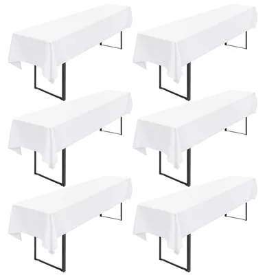 Productafbeelding van Biertisch tafelkleed, 6 stuks, 250 x 100 cm, wit, 200 GSM polyester