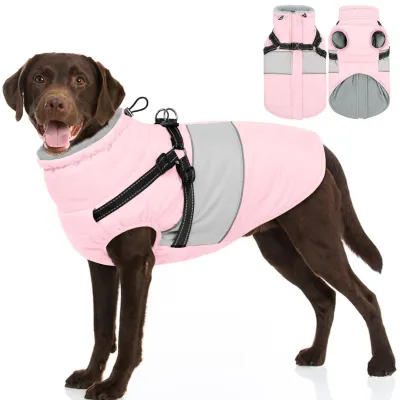 Productafbeelding van SUNFURA Winterjas voor honden, maat XL, met halsband, geschikt voor grote honden, waterdicht