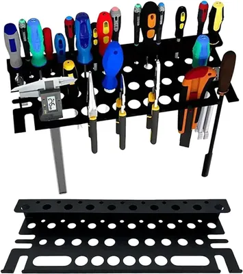 Imagen del producto de Soporte de pared para herramientas de 40 cm, portatornillos, sistema de almacenamiento versátil, ideal para talleres