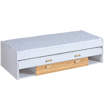 Obrázek produktu pro Patrová postel s úložným prostorem LOREN LR16 bílá / dub nash