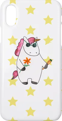 Produktbild von Mr. & Mrs. Panda Iphone 10 Handyhülle Einhorn Woodstock - Weiß - Geschenk, Handy, Joint, Alkohol, Unicorn, Party, Einhörner, Hülle, Cover, X