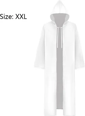 Obrázek produktu pro Halloween Gothic Cape Cod Kostým Středověký plášť s kapucí Látkový halloweenský kostým pro muže a ženy, bílý, XXL