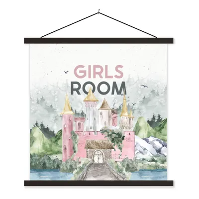 Produktbild von MuchoWow® Textilposter Sprichwörter - Mädchenzimmer - Zitate - Mädchen - Kinder - Baby - Mädchen 90x90 cm mit schwarzem Rahmen - Magnetisches