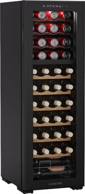 Produktbild von Klarstein Bovella 44 Duo+ Weinkühlschrank – 44 Flaschen, 2 Zonen, 5–18°C, Touch-Bedienung, LED-Beleuchtung, UV-Schutz, freistehend, Weinklimaschrank
