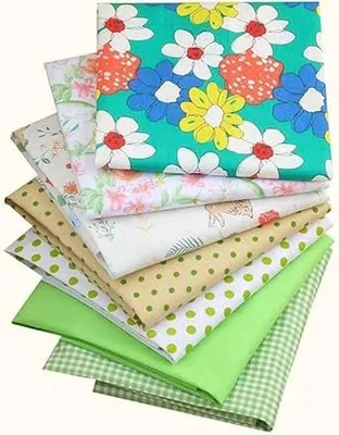 Immagine prodotto di 7 pezzi, confezione di "fat quarters" in cotone con motivo floreale