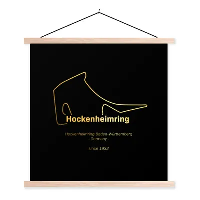 Produktbild von MuchoWow® Textilposter Deutschland - Formel 1 - Rennstrecke 40x40 cm mit holzfarbenen Rahmen - Posterleiste