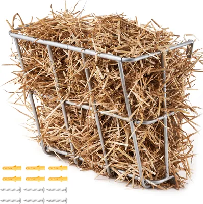 Immagine prodotto di Alimentatore di fieno per bestiame VEVOR, capacità 18,5 galloni, montaggio a parete lungo 24,4 pollici per fieno di cavallo per bestiame al chiuso e all'aperto