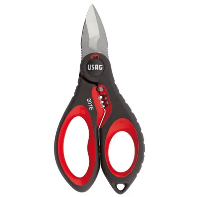 Image de USAG 207 Ciseaux professionnels pour électriciens avec pince à dénuder intégrée